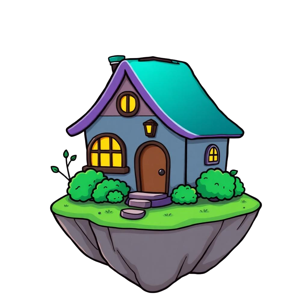 SOL IS HOME — glowing house floating in space